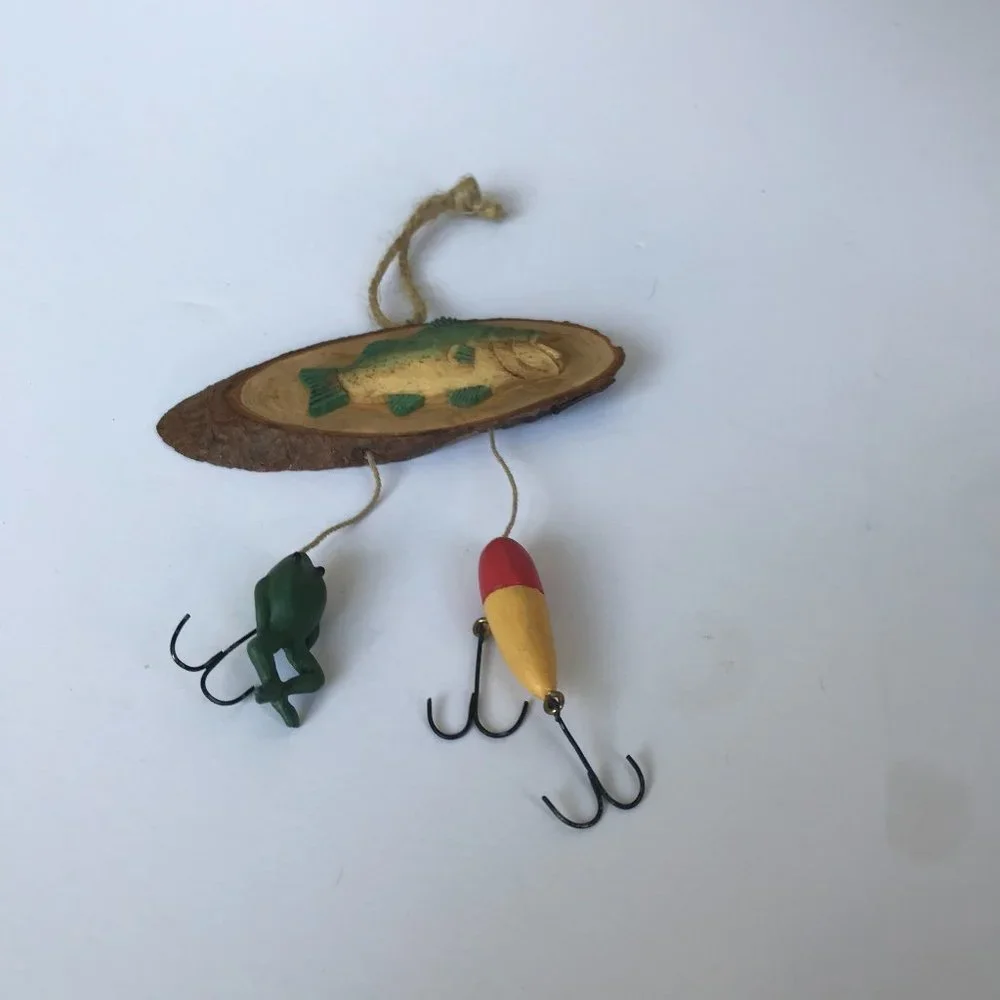 Fish Ornament Frog Sinker Lures Retro Christmas